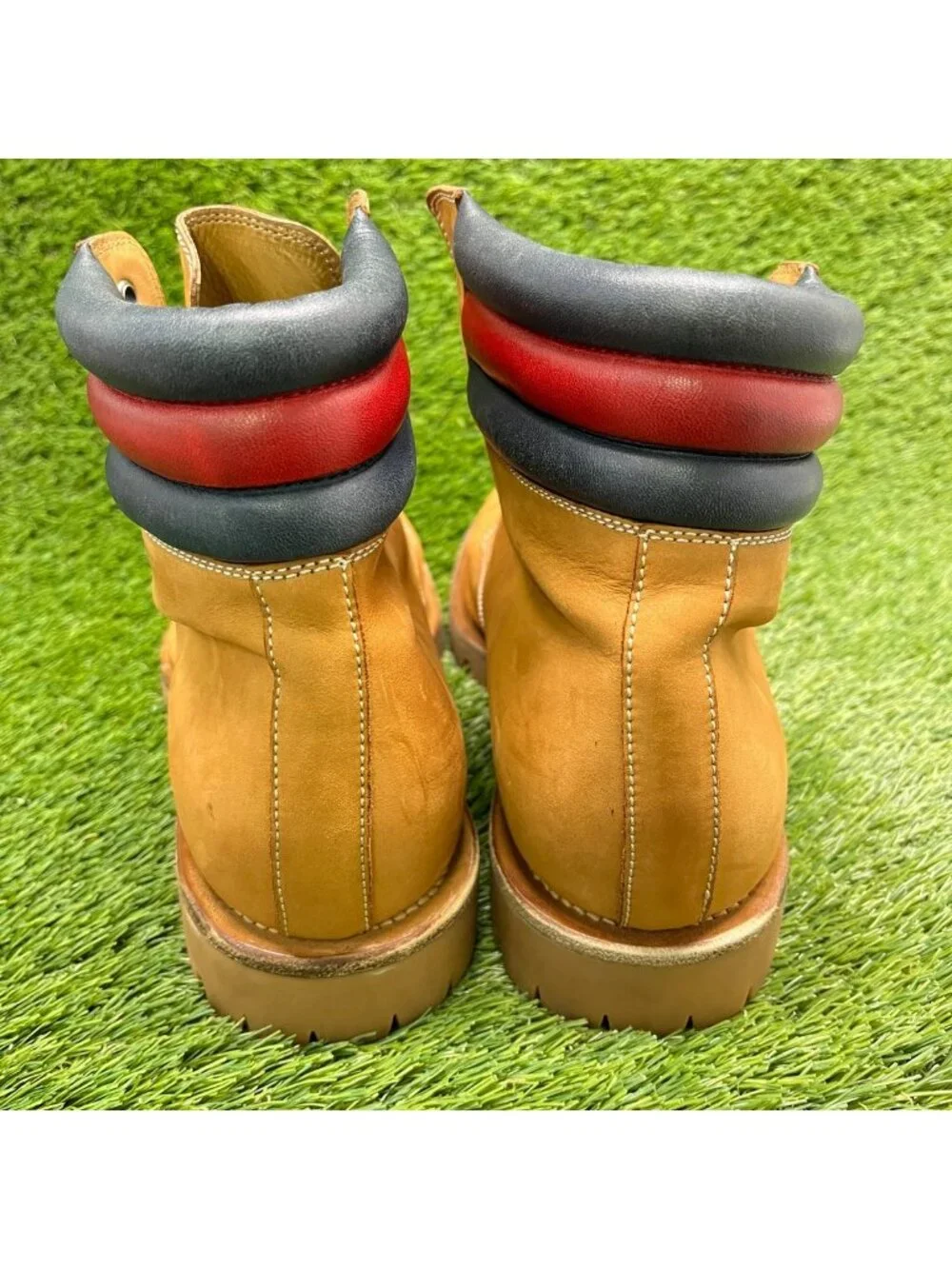 Gucci Marland Mens Size 11 Brown Black Red Outdoor Leather Hiking Combat Boots